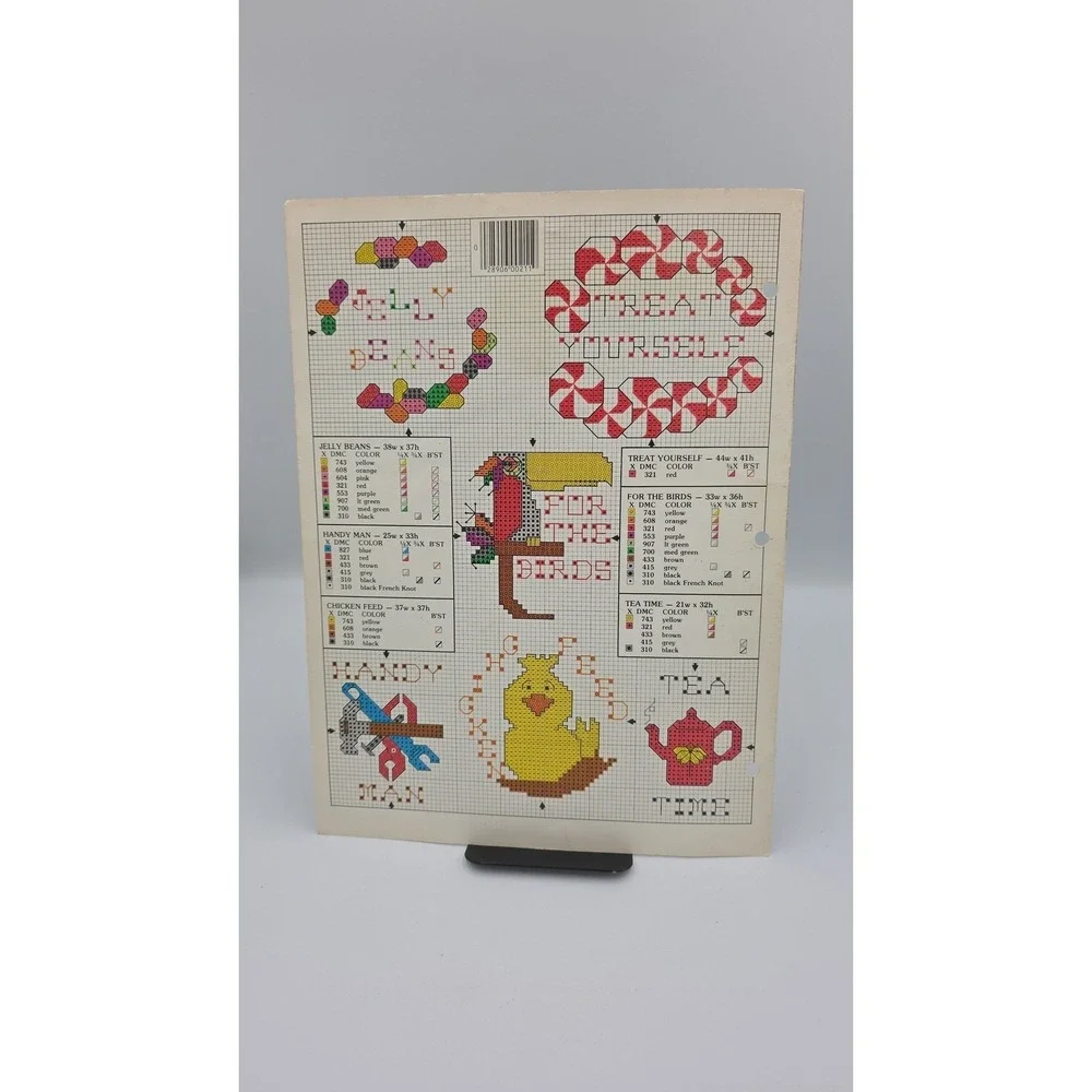 Jar Lids Charted for Cross Stitch, 1982, Leaflet 211, Cross Stitch Pattern